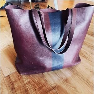 Madewell Paint Stripe Transport Tote (Brg/Blk)